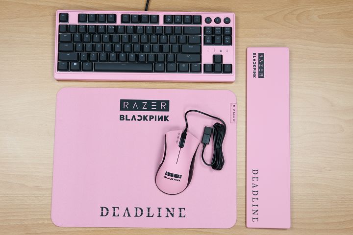 以黑色及粉色為設計風格的 Razer Ornata V3 Tenkeyless 鍵盤、Razer DeathAdder Essential 滑鼠、Razer Gigantus V2 滑鼠墊，對於 BLINKs 與電競玩家而言，是不容錯過的話題新品。