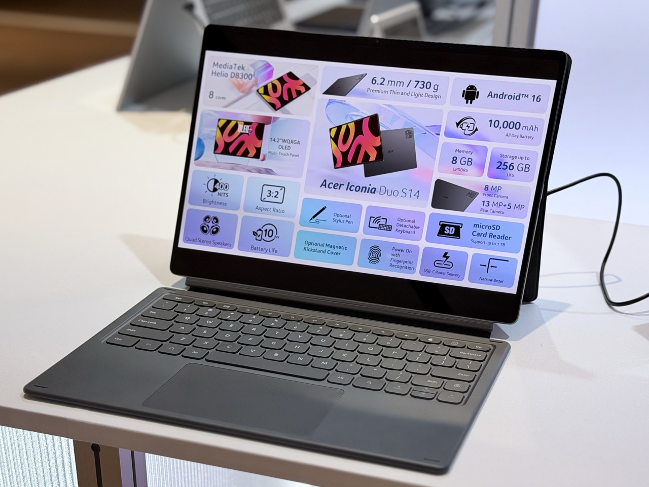 【COMPUTEX 2026】Acer Iconia Duo 系列平板發表：採用 3:2 OLED 螢幕，搭載天璣 8300 處理器