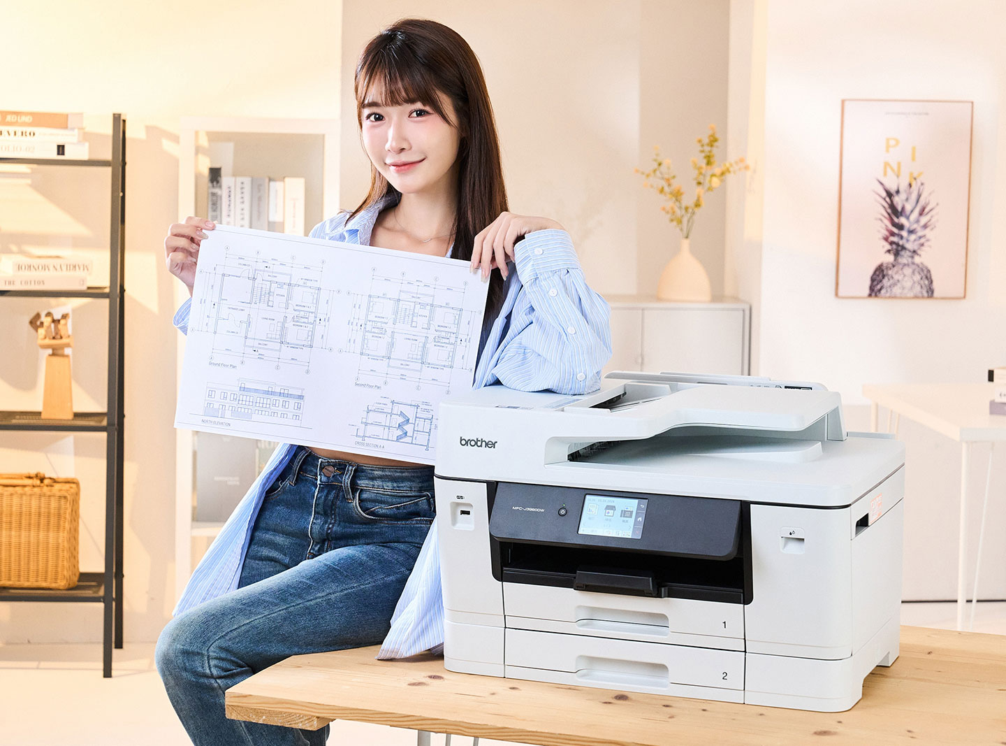 作為噴墨列印機型，MFC-J3960DW 的列印效率極高，速度堪比同級雷射列印機型，而且採用顏料墨水，列印出來的文件能做到 100% 防水效果。