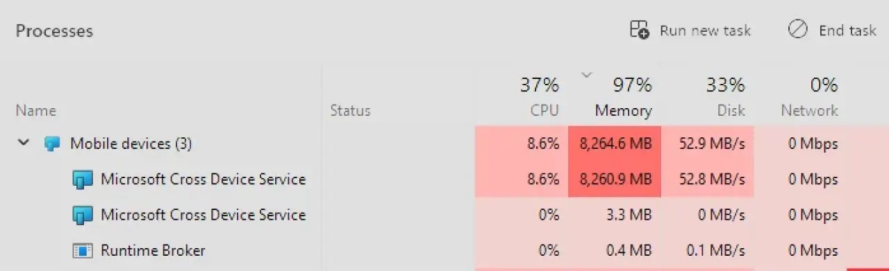 Windows 11 「Phone Link」爆嚴重記憶體洩漏 Bug,最高狂吞 30GB RAM 讓電腦直接癱瘓