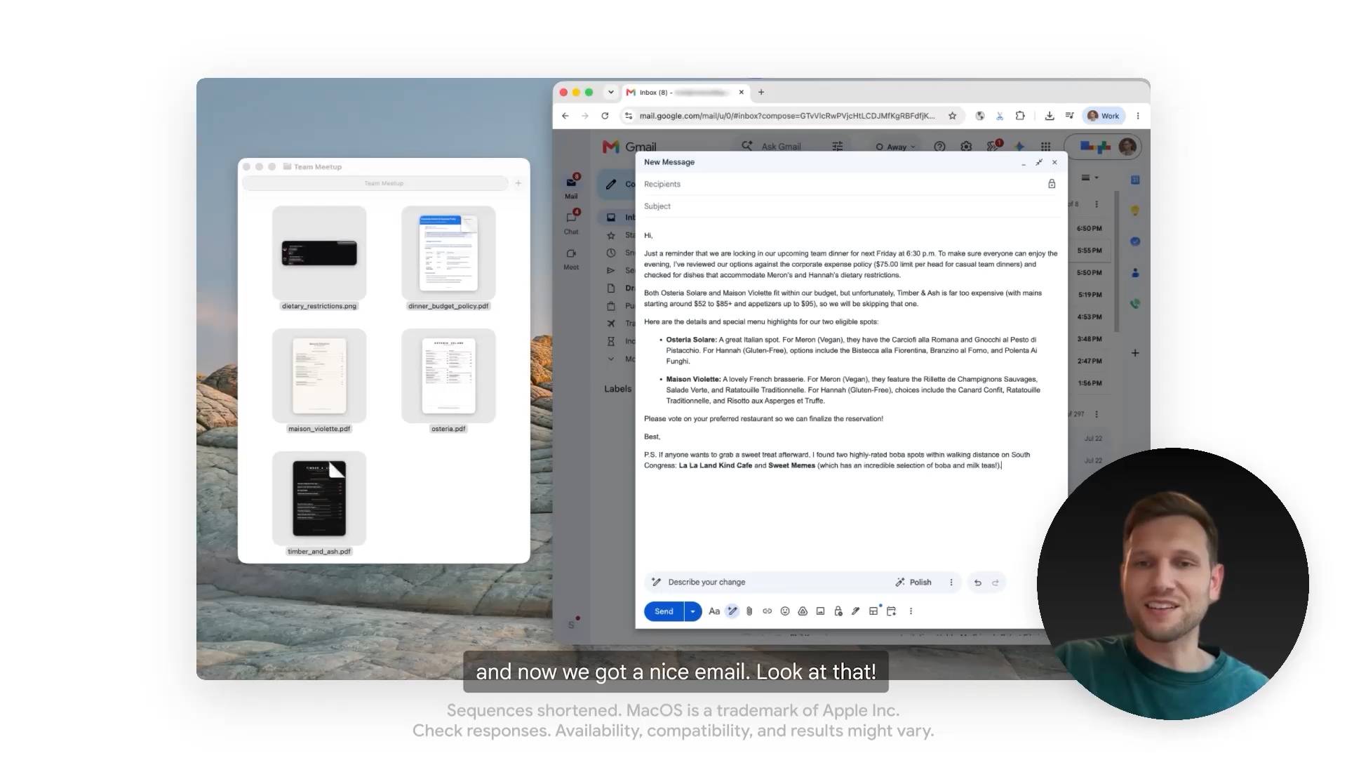 Mac 版本 Gemini 推出「語音聽寫」功能,可自動過濾贅字、並支援搭配推理能力使用