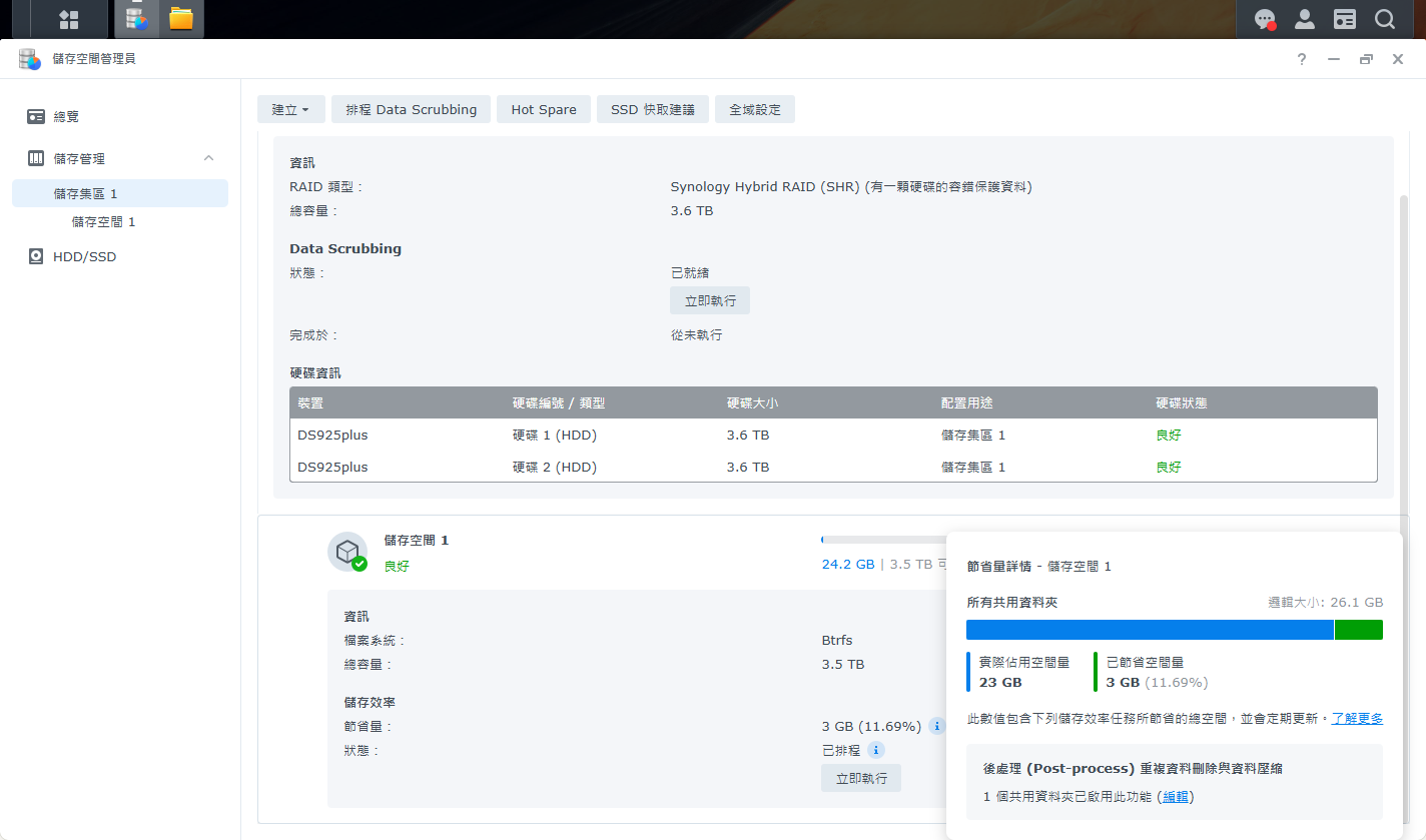 Synology NAS「儲存效率」功能實戰！硬碟愈來愈貴，DSM 7.4 替你無料升級魔術大空間