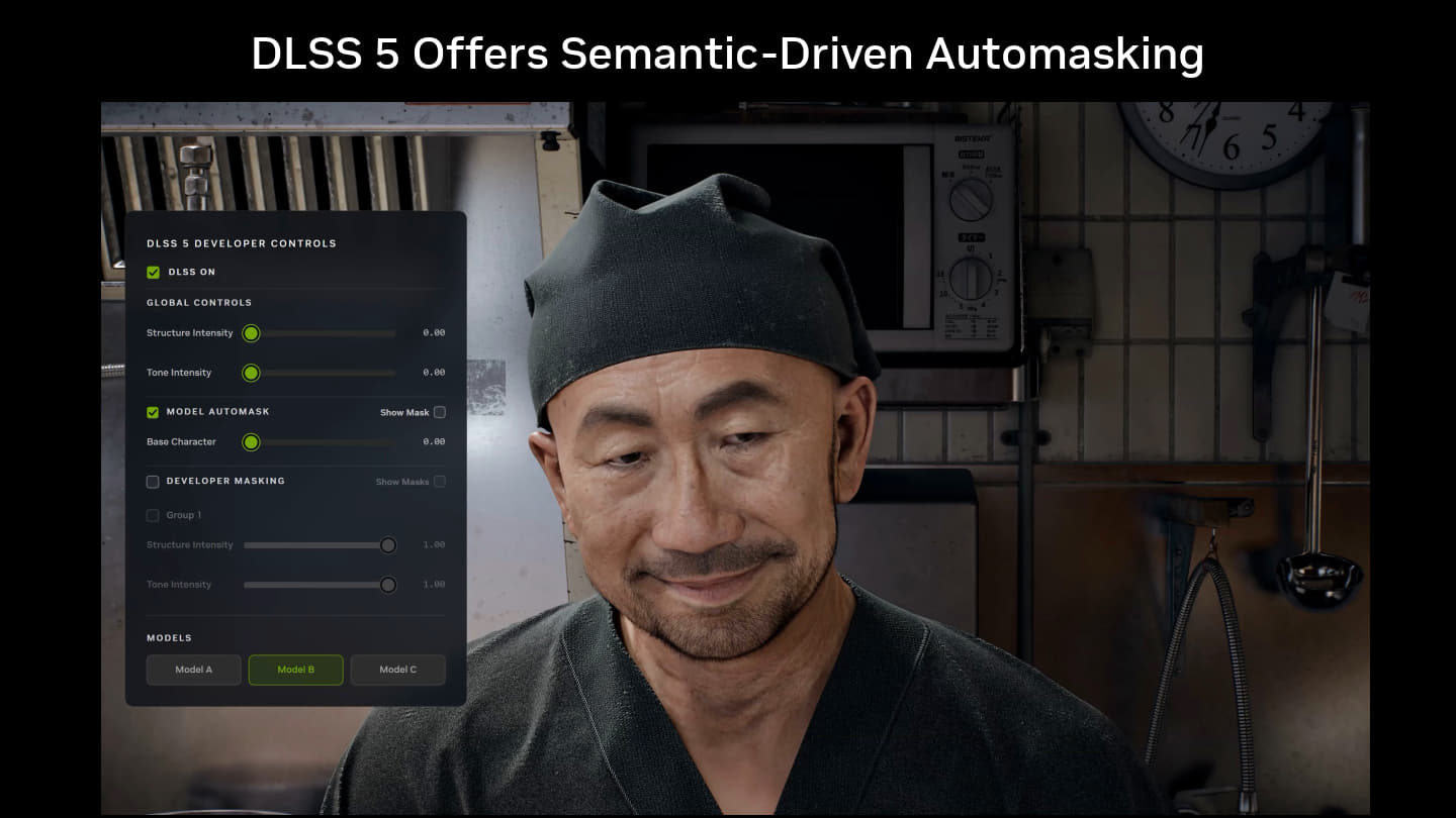NVIDIA透過調整開發工具中的設定參數，展示神經渲染的效果。