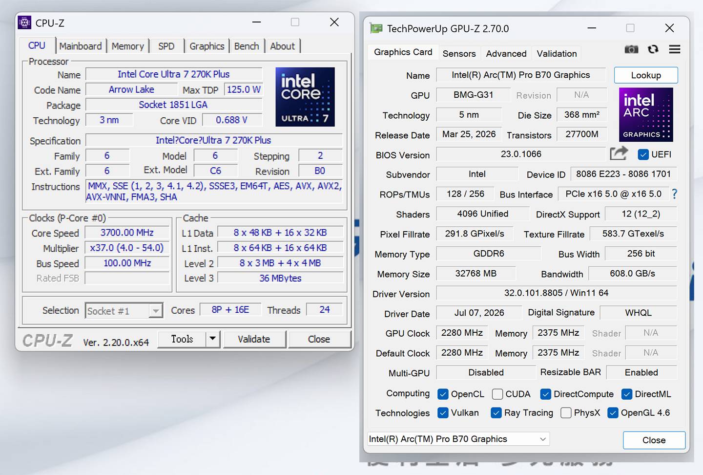 Genuine Ultra Zeus Pro 採用了 Intel 最強的兩大核心：Intel Core Ultra 7 270K Plus AI 處理器與 AI 工作站取向的 Intel Arc Pro B70 專業顯示卡。