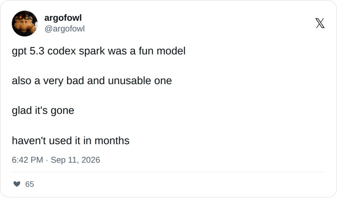 速度快也沒用!OpenAI 極速模型 Spark 上線半年宣告退役,工程師毒舌狂酸:只是更快產生 Bug